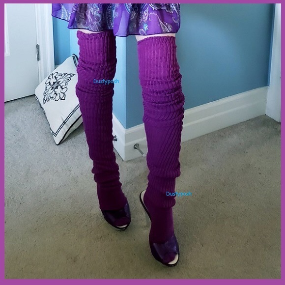 Long Loose Japanese Thigh High Slouch Socks Cozy Brown White Black Cosplay Boot - Picture 11 of 15